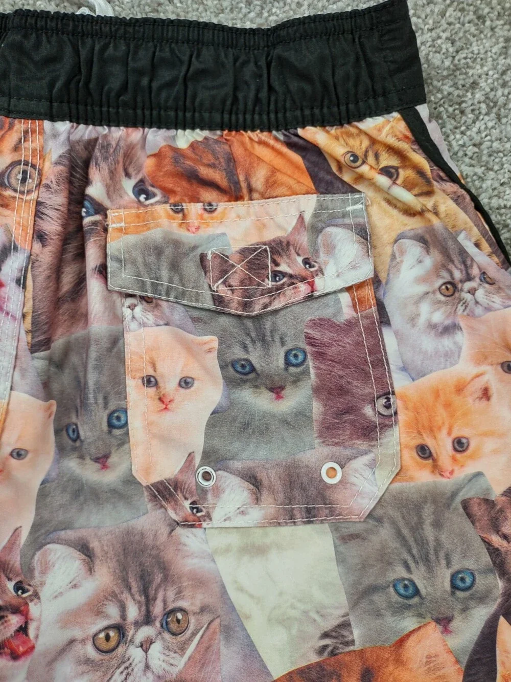 Bioworld Swim Trunks Mens Small Kitten Lined Hybrid Boardshorts Drawstring
